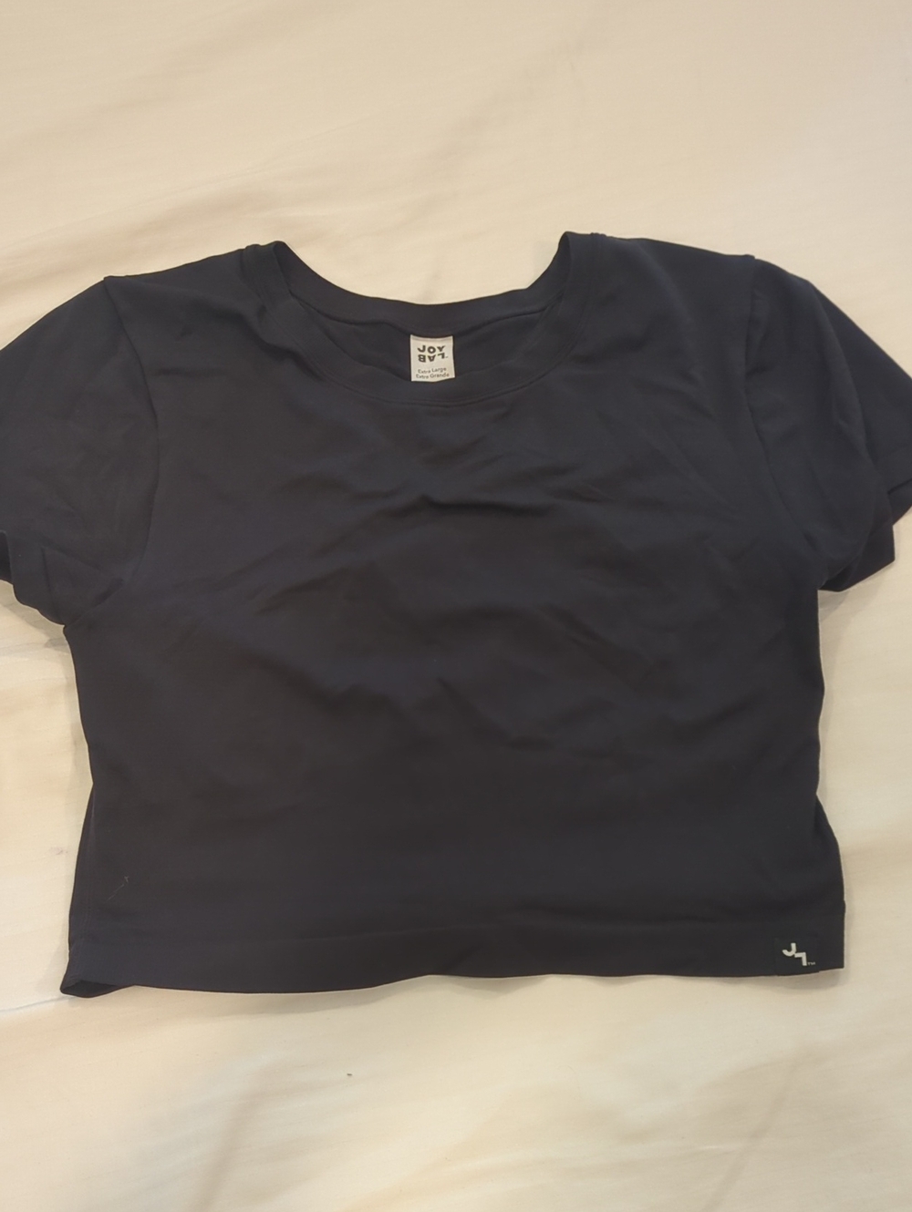 🩷 JoyLab Navy Cropped Crewneck Tee With Vented Back Athletic Top